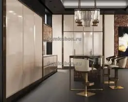 угловая кухня с островом Комфорт